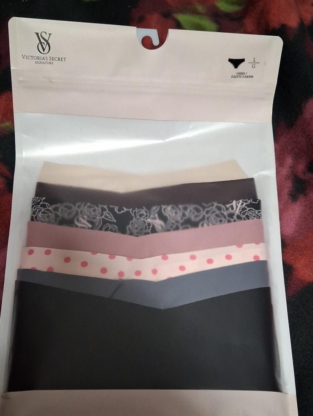 Victoria's Secret Six-Pack Bikini Panties - Black, Pink, Gray, Cream Size Large
